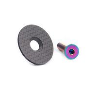 Potence vélo Capuchon Ahead Super léger en Fibre de Carbone Capuchon de Jeu de Direction 1 1/8'',Capuchon de potence de vélo avec boulon (couvre-casque),adapté pour vélos de route,VTT, gravier et BMX