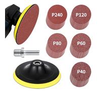PotentForce Kit Disque Abrasif 125mm M14 - 50 Pièces Plateau Ponçage 40/60/80/120/240