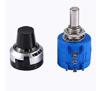 Potentiomètre, 10K Ohm Fil Wound Multi-Tours de Précision Rotatif avec Cadran, pour Réglage de Timer, Vitesse, Température dans Machines de Soudage et Découpe, Argenté