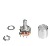 Potentiomètre à fil Lot de 5 potentiomètres rotatifs WH148 15 mm, linéaires à 3 broches, avec capuchon argenté, 1 kOhm à 1 Mohm(1K Ohm)
