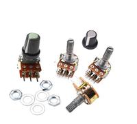 Potentiomètre à film carbone WH148 20 mm 6 broches, kit de boutons de commutation rotatifs B1K 2K 5K 50K 100K 250K 500K 1M 5 pièces(250K OHM)