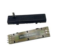 Potentiomètre à glissière droite B100KX2 de 73 mm, longueur d'axe de 15 mm et 6 pieds externes