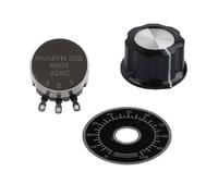 Potentiomètre conique rotatif pour Rv24Yn 20S B502 avec résistance 5K Ohm Puissance nominale 2 W Angle mécanique 300° Argenté pour contrôle de la vitesse et de la température de l'équipement