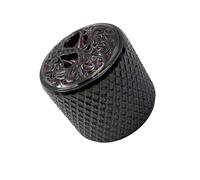Potentiomètre de bouton de basse de guitare, Black INLAID RED | Lisse