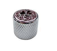 Potentiomètre de bouton de basse de guitare, Silver INLAID RED | Lisse