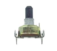 Potentiomètre de type 16 50 kΩ, 5 pièces, une rangée, 3 broches, avec support, longueur d'arbre 15 mm, demi-arbre