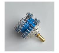 Potentiomètre de volume stéréo HiFi DIY à 24 positions, atténuateur 2 voies, double résistance (10 kΩ/20 kΩ/50 kΩ/100 kΩ/250 kΩ/500 kΩ/1 MΩ), précision 1%, rond.(10K Ohm)