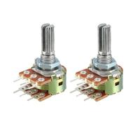 Potentiomètre double WH148 20MM 6 broches, 5 pièces, B1K B2K B5K B10K B20K B50K B100K B250K B1M(20K Ohm)