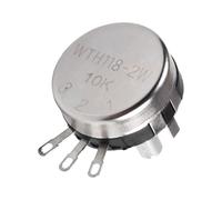 Potentiomètre en film de carbone WTH118-2W, 10K Ohm, cône linéaire mono-tour, rotation à 270°, puissance nominale 2W, arbre rond avec bouton à cadran - Qualité industrielle
