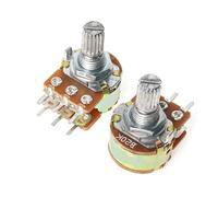 Potentiomètre linéaire WH148 B1K B10K B50K B100K B1M 6 broches, axe 15 mm, avec écrous et rondelles, 10 pièces(50k Ohm)