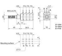 Potentiomètre mono log 47k