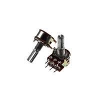 Potentiomètre stéréo à arbre WH148, 20MM, 6 broches, B1K B2K B5K B10K B20K B50K B100K B500K B1M, 5 pièces/lot(100K Ohm)