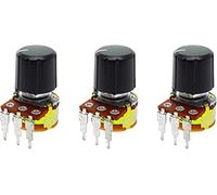 Potentiomètres, potentiomètres push-pull, potentiomètre rotatif WH148, interrupteur, pieds incurvés, arbre moleté, lot de 3, B10K, B50K, B100K, B500K(100K Ohm)
