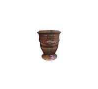 POTERIE DE LA MADELEINE-Vase Anduze flammé en terre cuite émaillée H 14 x diamètre 12 cm