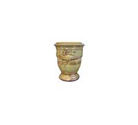 POTERIE DE LA MADELEINE-Vase Anduze jaune en terre cuite émaillée H 14 x diamètre 12 cm