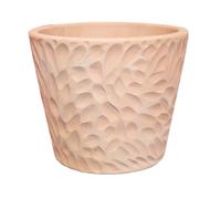POTERIE DU BOUSQUET-Pot conique en terre cuite coloris beige Poterie du Bousquet Artisan - diamètre 28 x H 23 cm