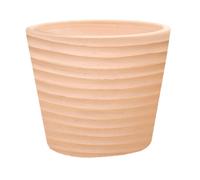 POTERIE DU BOUSQUET-Pot conique en terre cuite coloris beige Poterie du Bousquet Strié - diamètre 36 x H 30 cm