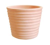 POTERIE DU BOUSQUET-Pot conique en terre cuite coloris beige Poterie du Bousquet Strié - diamètre 55 x H 46 cm