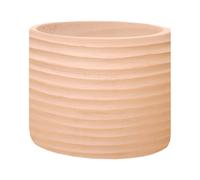 POTERIE DU BOUSQUET-Pot cylindrique en terre cuite coloris beige Poterie du Bousquet Strié - diamètre 33 x H 29 cm