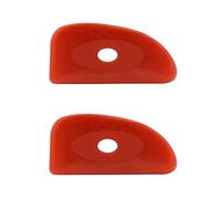 Poterie en silicone souple rouge - Lot de 2 | Outil de sculpture en céramique ultra doux pour une finition lisse et enlever les traces de doigts | Outil essentiel pour potiers (forme 4)