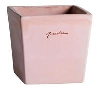 POTERIE GOICOECHEA-Pot Carré lisse en terre claire 16x 16x15 cm