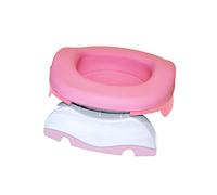 POTETTE PLUS Pack pot multifonctions : pot de voyages, réducteur de toilettes, pot de maison grâce à la recharge souple et 10 recharges jetables (Rose Clair)