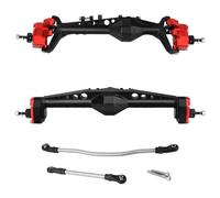 Pothyes Essieu avant arrière F9 usiné CNC complet avec différentiel avant décalé pour 1/10 RC Crawler Capra Gmade R1 Rock Buggy LCG Cheater Rigs 1.9 UTB Shafty (rouge) - 651320320