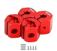 Pothyes Lot de 4 adaptateurs hexagonaux pour roue en alliage d'aluminium 12 mm avec broches pour Axial SCX10 I II HSP HPI Tamiya CC01 1/10 RC Crawler Car Model Part (12 mm rouge) - 6851df32g