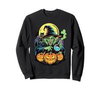 Potion de sorcière Verte - Chats Noirs - Citrouilles - Pleine Lune - Halloween Sweatshirt