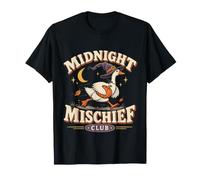Potiron Spooky Witch Goose Halloween Midnight Mischief Club T-Shirt