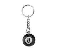 POTIY Porte-clés en forme de boule de billard - Cadeau porte-bonheur - Noir - 8 boules
