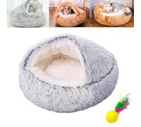 POTKFMN Lapcatz Nest Bed, Cat Nest Bed, Hooded Cat Bed, Small Dog Nest Bed, Warm Soft Calming Dog Cat Nest Puppy Bed with Cozy Sponge Non-Slip Bottom for Small Pets (Blue,80cm)