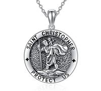 POTOPYY Collier de protection religieuse en argent sterling S925 avec pendentif en forme de croix à quatre voies pour homme et femme, 11, Argent sterling, Pas de gemme