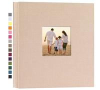 potricher Album photo pour 1000 photos de 10 x 15 cm, couverture en lin, livre photo pour famille, anniversaire de mariage, vacances, bébé, (beige, 1000 poches)