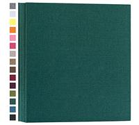 potricher Album pour 600 photos de 10 x 15 cm, couverture en lin, très grande capacité, pour famille, anniversaire de mariage et bébé (vert foncé)