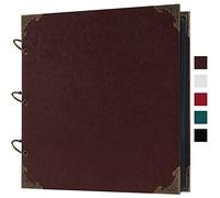 potricher Grand album photo à composer soi-même de 30,5 x 30,5 cm avec couverture en cuir, 80 pages vierges en papier kraft pour scrapbooking, pour anniversaire de mariage et bébé, marron