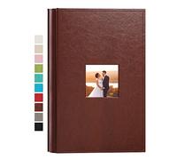 potricher Petit album photo de 10 x 15 cm avec couverture en cuir avec 300 pochettes horizontales pour famille, anniversaire de mariage et bébé (marron)