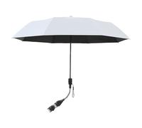 POTRUWE Parasol de chaise avec pince universelle, parasol de plage réglable à 360°, parasol portable pour fauteuils roulants, chaises de terrasse, chaises de plage (argenté)