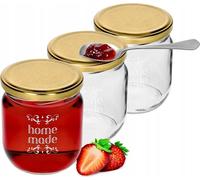 Pots à confiture avec bouchon à vis 3 pièces 425 ml