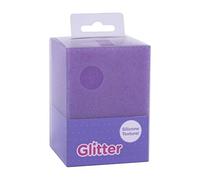 APLI Pot à crayon en silicone 18755 – Glitter Collection – Violet – 70*70*95 mm