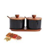 Pots à épices avec couvercles, 220 ml, ensemble de récipients de stockage de condiments, support multifonction pour assaisonnement, sucre, sel, herbes et condiments