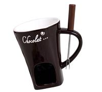 Pots à fondue portables en céramique avec fourchette - Idéal pour fondre le chocolat et le fromage lors d'événements