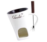 Pots à fondue portables en céramique avec fourchette - Idéal pour fondre le chocolat et le fromage lors d'événements