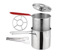 Pots à huile multifonctions à poignée unique 1,2 L en acier inoxydable pour friteuses efficaces à la maison Gadget de cuisine Petite friteuse en acier inoxydable pour cuisses de poulet
