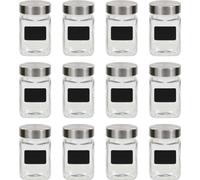 Pots à provisions avec autocollant 12 pcs. 300 ml