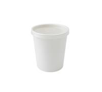 Pots à Soupe Kraft & Blanc avec Couvercle PP Transparent - Récipients Jetables pour Plats Chauds & Froids - 240ml, 355ml, 480ml - Lot de 50, 100, 1000 - 2 Couleurs (BLANC, 480ml - Lot de 100)