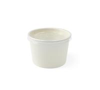 Pots à Soupe Kraft & Blanc avec Couvercle PP Transparent - Récipients Jetables pour Plats Chauds & Froids - 240ml, 355ml, 480ml - Lot de 50, 100, 1000 - 2 Couleurs (BLANC, 240ml - Lot de 50)