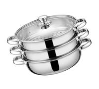 Pots à vapeur pour ragoûts de légumes, pâtes, cuiseur vapeur à 3 couches en acier inoxydable avec poignée, accessoires de cuisine, cuiseur vapeur multicouche pour cuisinière