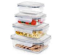 Pots alimentaires en verre - Vilde - 4 pièces - Hermétiques - Résistants à la chaleur