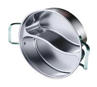 Pots chauds à double compartiment de 32 cm et 34 cm en acier inoxydable 316 de qualité supérieure pour les réunions de famille et une utilisation commerciale sans couvercle